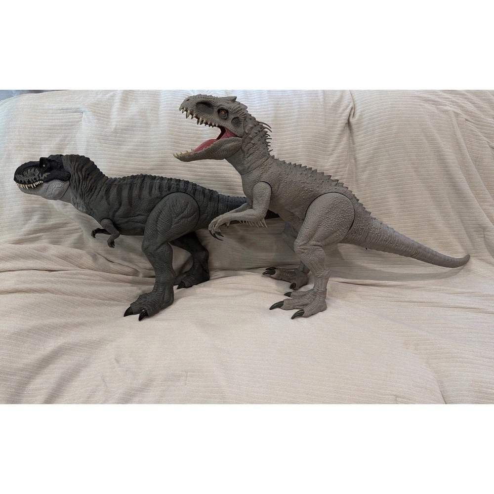 Jurassic World Cretaceous Super Colossal Indominus Rex And T-Rex Figure 39" 2024